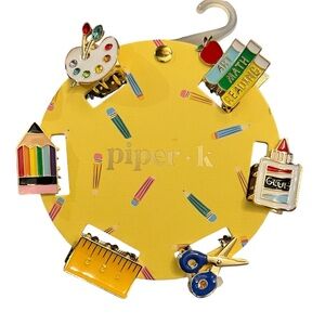 Piper K School Books Pencil Scissors Ruler Mini Claw Hair Clips New With Tags